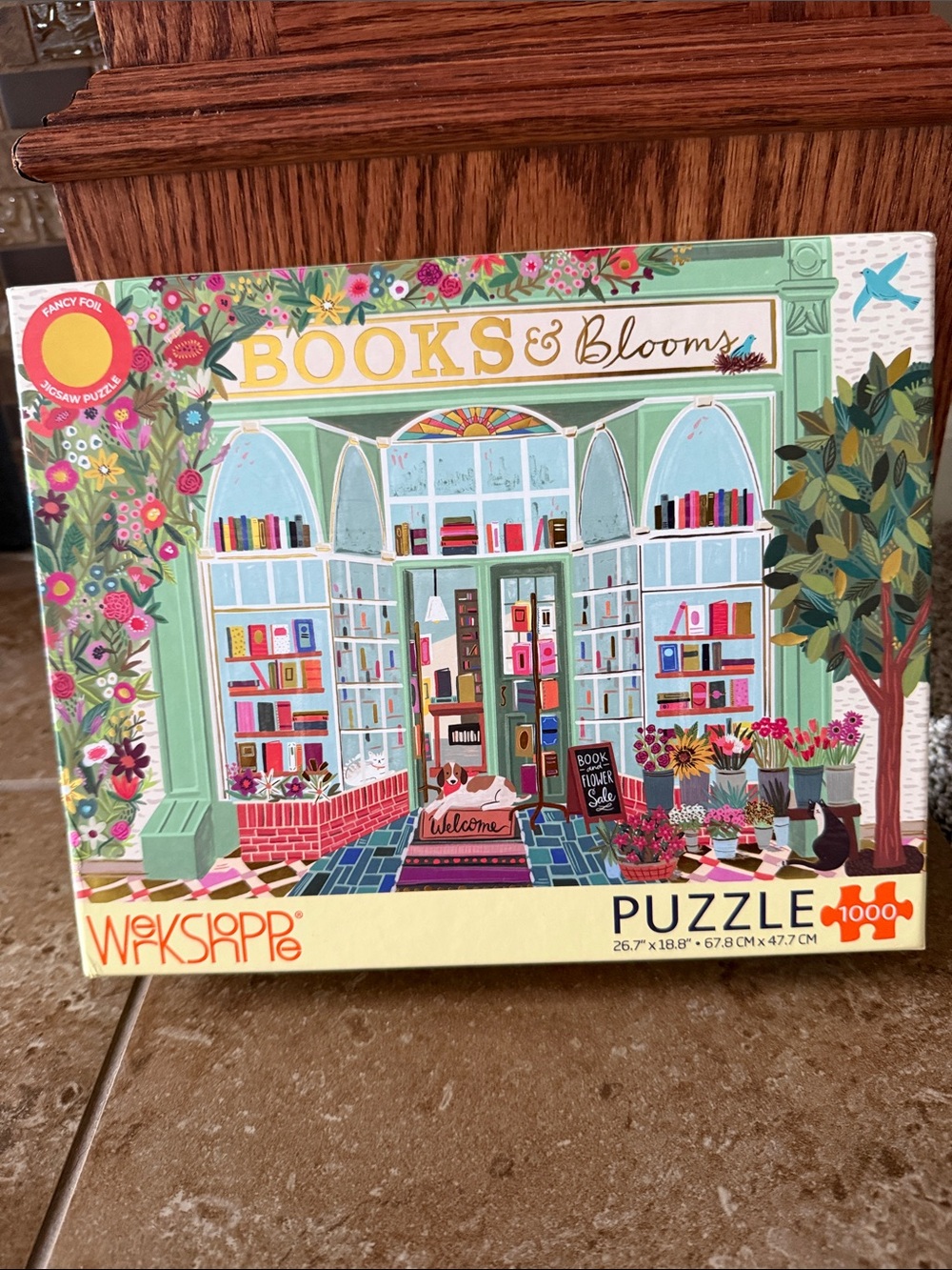 Werkshoppe Books & Blooms 1000-Piece Puzzle - Mint Green